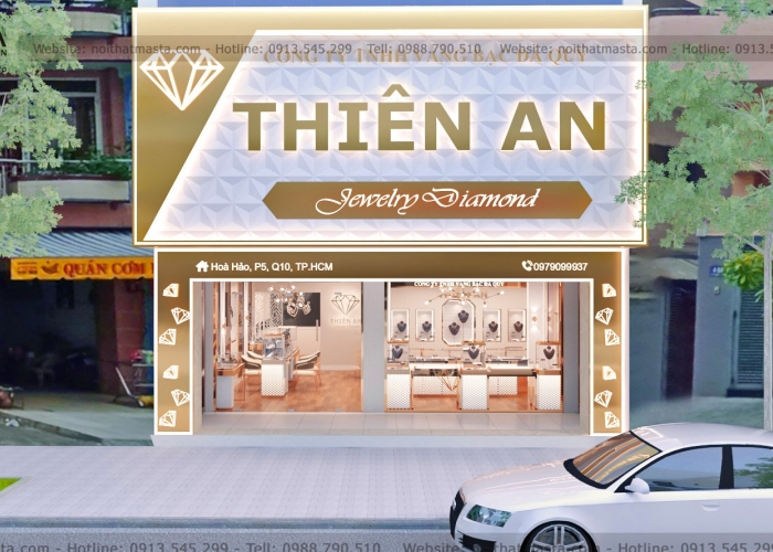 Thiết Kế Tiệm Trang Sức Kim Cương- Ngọc Trai Cao Cấp Thiên An, Quận 10